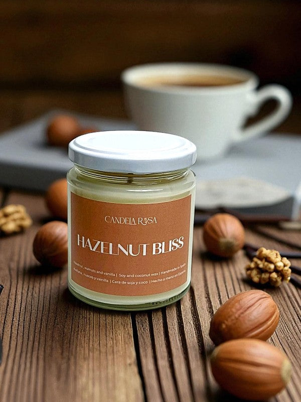 Hazelnut Bliss: vela aromática artesanal avellana, nueces y vainilla